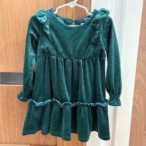 Tahari Green Kids Dress with Ruffle Accents